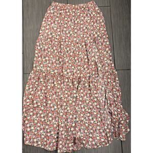 Billabong X Salty Blonde Free Love Maxi Skirt Ditsy Floral Print Medium Tiered